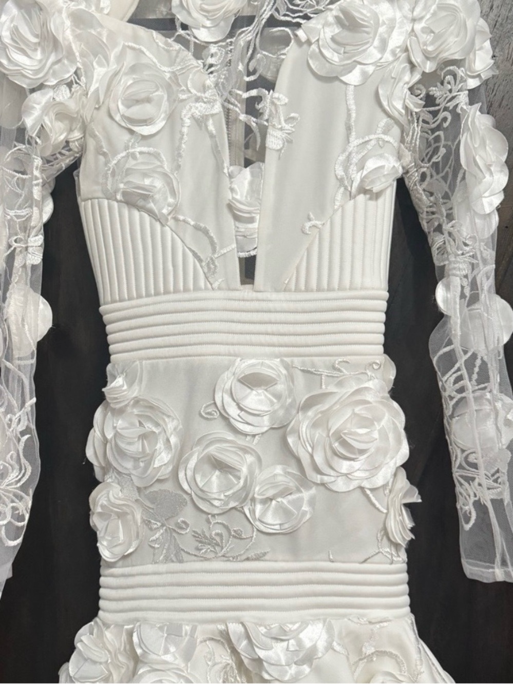 Zhivago White Quilted Dress with Black Logo Tag